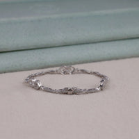 Round Moissanite Delicate Pave Tennis Bracelet For Women | OctaPearl