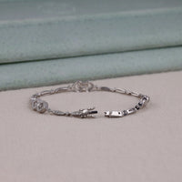 Round Moissanite Delicate Pave Tennis Bracelet For Women | OctaPearl