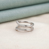 Round Moissanite Double Band Ring Enhancer Guard for Engagement Rings