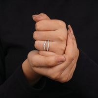 Round Moissanite Double Band Ring Enhancer Guard for Engagement Rings