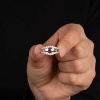 Round Moissanite Double Band Ring Enhancer Guard for Engagement Rings