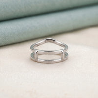 Round Moissanite Double Band Ring Enhancer Guard for Engagement Rings