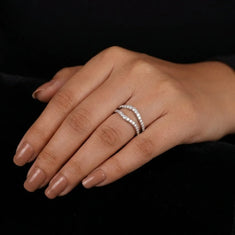 Round Moissanite Double Band Ring Enhancer Guard for Engagement Rings - alternate view