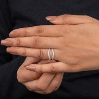 Round Moissanite Double Band Ring Enhancer Guard for Engagement Rings