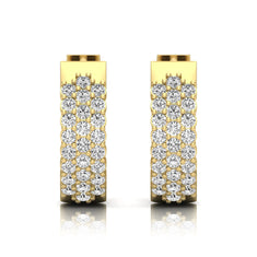OctaPearl Round Multi-Row Lab Grown Diamond Hoop Earrings - alternate view