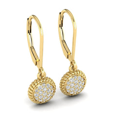 OctaPearl Round Pavé Disc Lab Grown Diamond Drop Earrings - alternate view