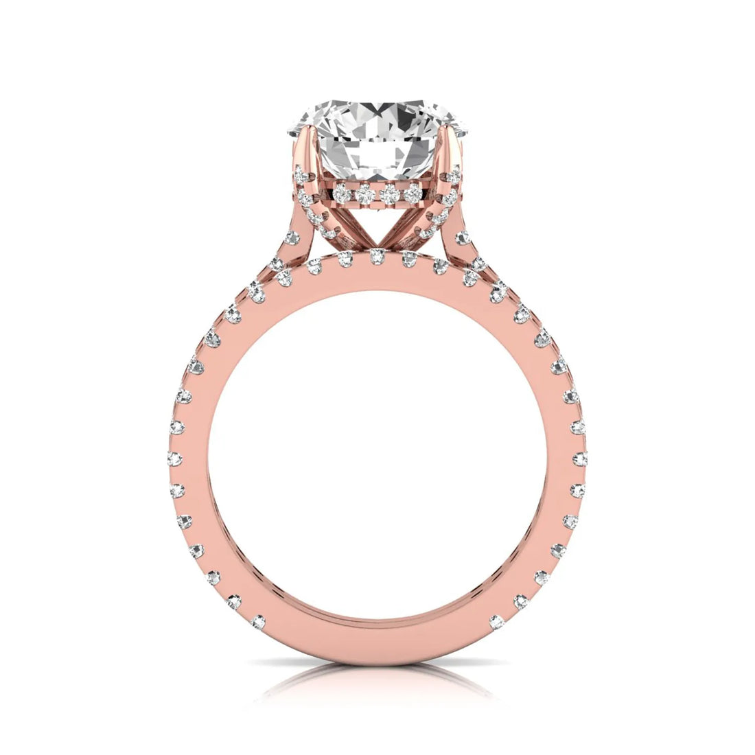 OctaPearl 2 ct Round Pavé Lab Grown Diamond Bridal Ring Set