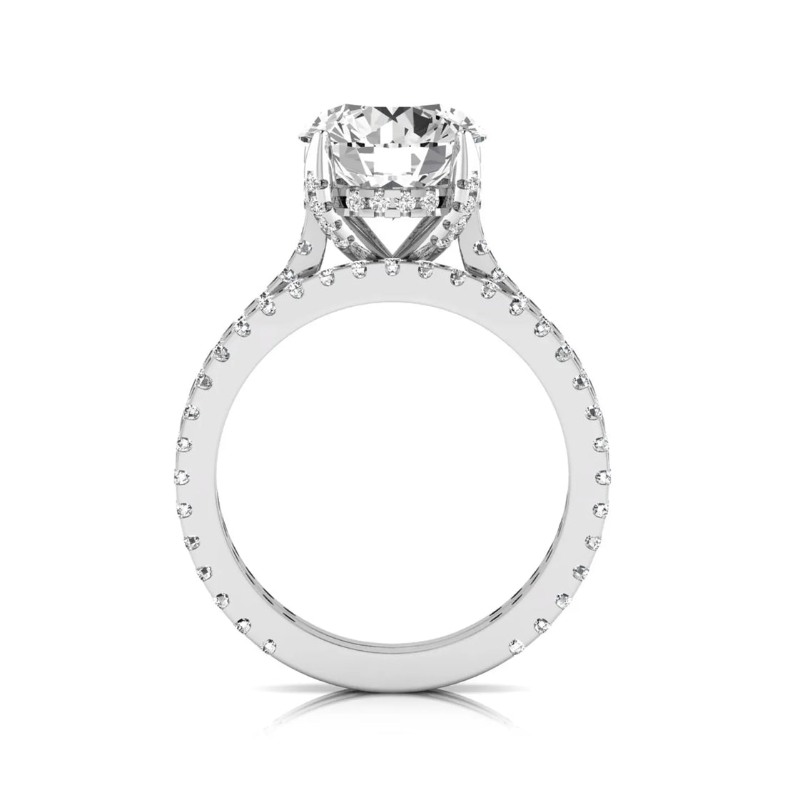 OctaPearl 2 ct Round Pavé Lab Grown Diamond Bridal Ring Set