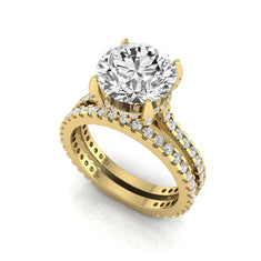 OctaPearl 2 ct Round Pavé Lab Grown Diamond Bridal Ring Set - alternate view