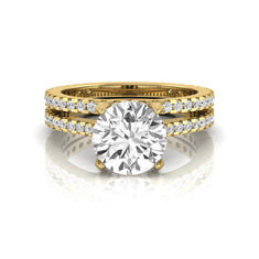 OctaPearl 2 ct Round Pavé Lab Grown Diamond Bridal Ring Set