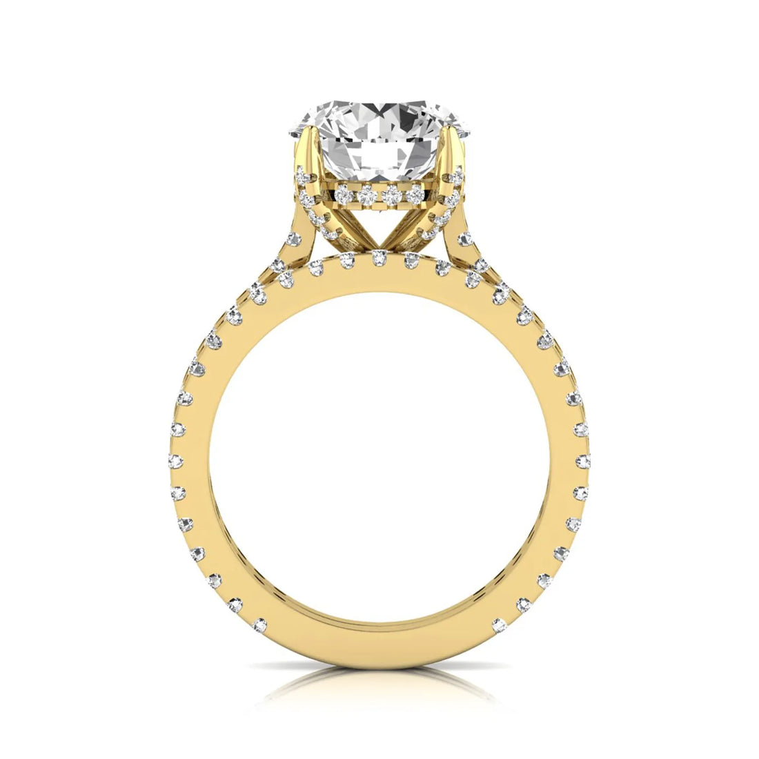 OctaPearl 2 ct Round Pavé Lab Grown Diamond Bridal Ring Set