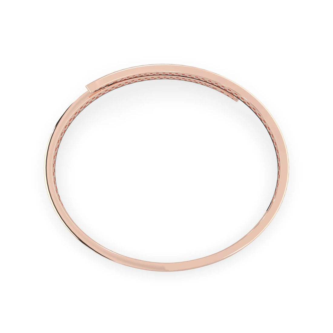 OctaPearl Round Pavé Set Lab Grown Diamond Bypass Open Cuff Bangle Bracelet