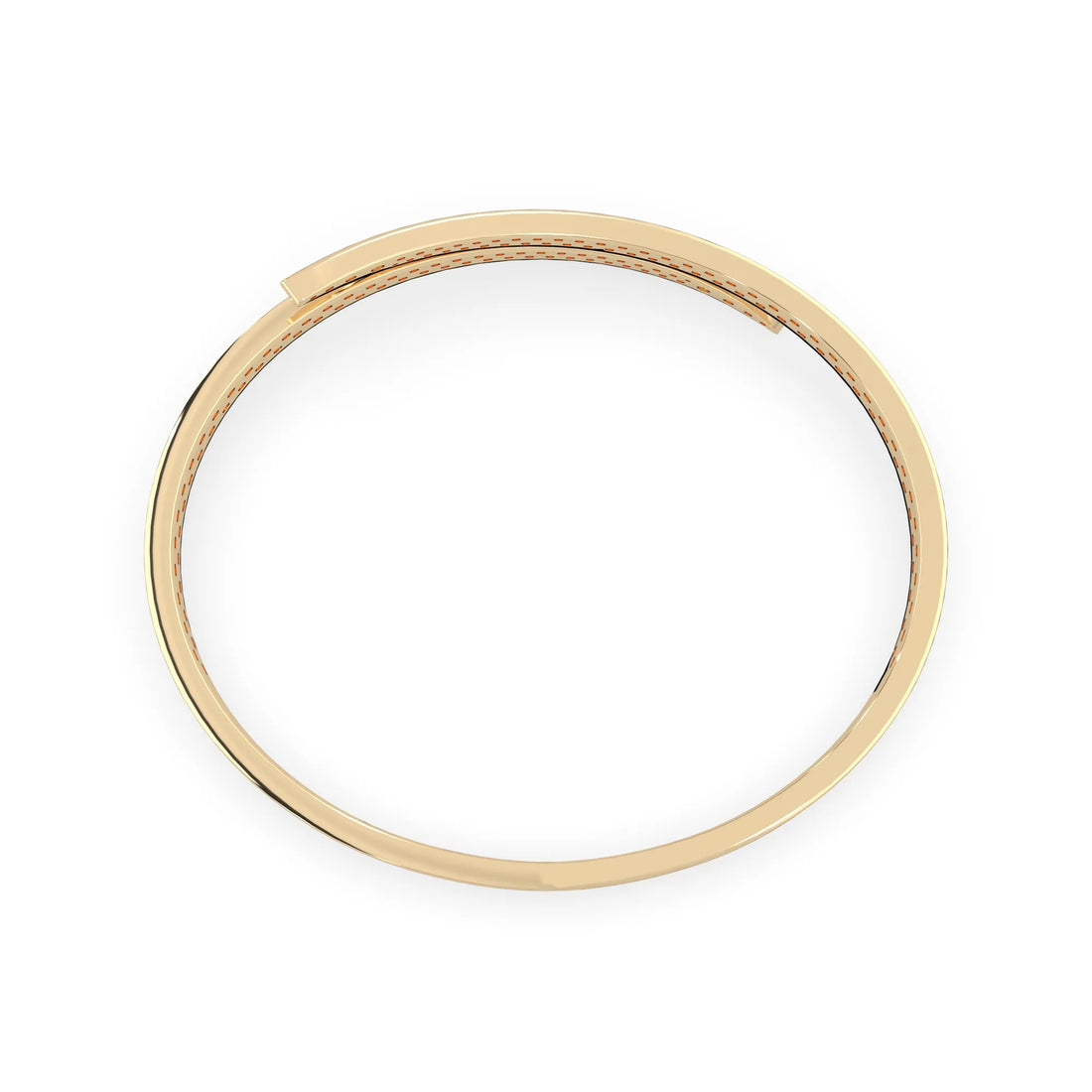 OctaPearl Round Pavé Set Lab Grown Diamond Bypass Open Cuff Bangle Bracelet