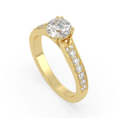 OctaPearl 1 ct Round Lab Grown Diamond Pavé Engagement Ring - alternate view