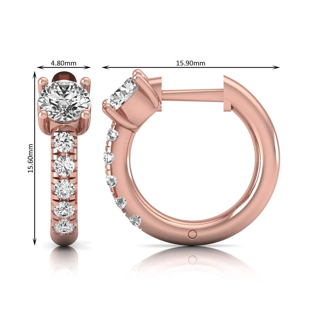 OctaPearl Round Pavé Lab Grown Diamond Huggie Hoop Earrings