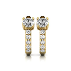 OctaPearl Round Pavé Lab Grown Diamond Huggie Hoop Earrings - alternate view