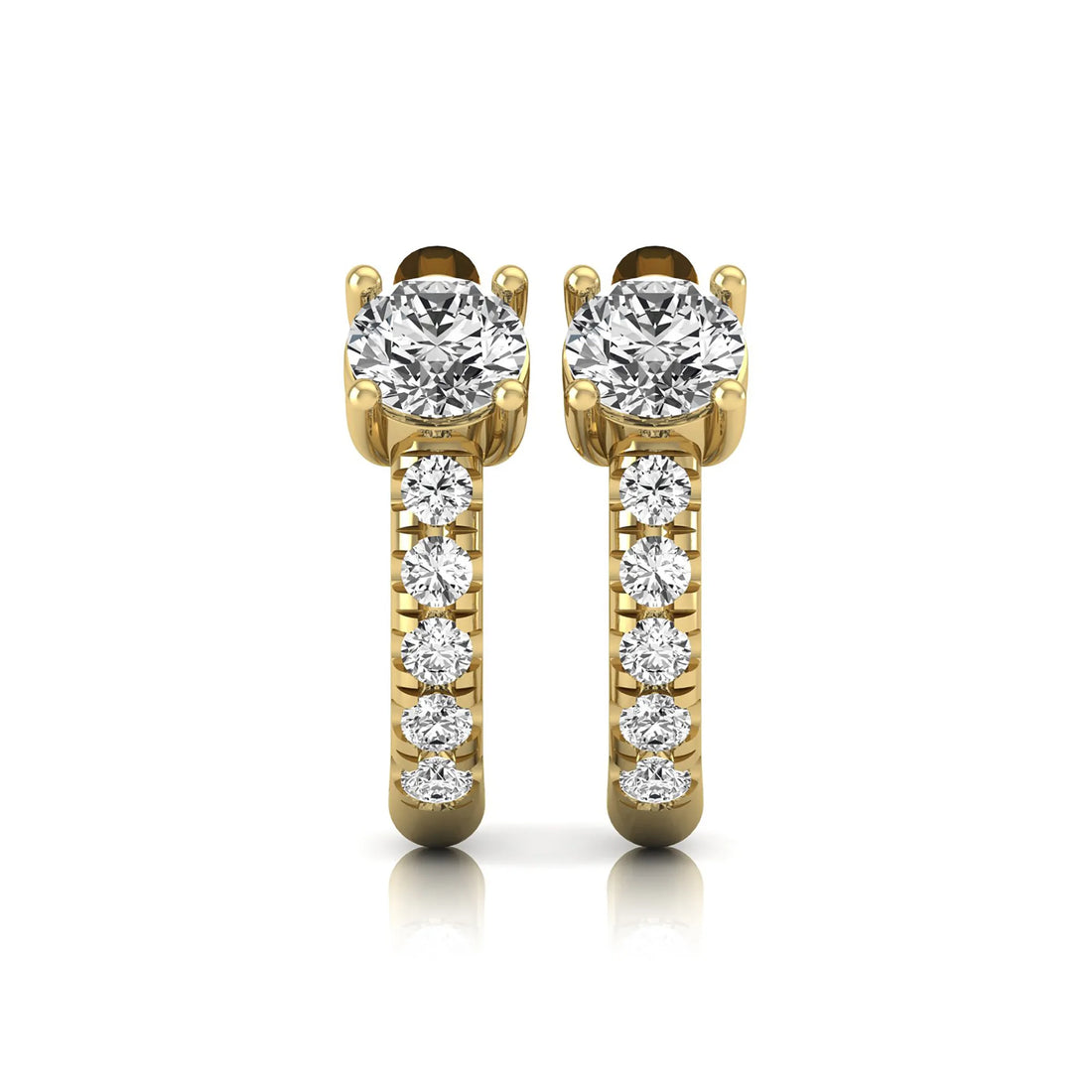 OctaPearl Round Pavé Lab Grown Diamond Huggie Hoop Earrings