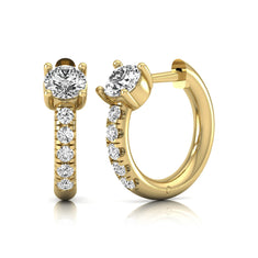OctaPearl Round Pavé Lab Grown Diamond Huggie Hoop Earrings