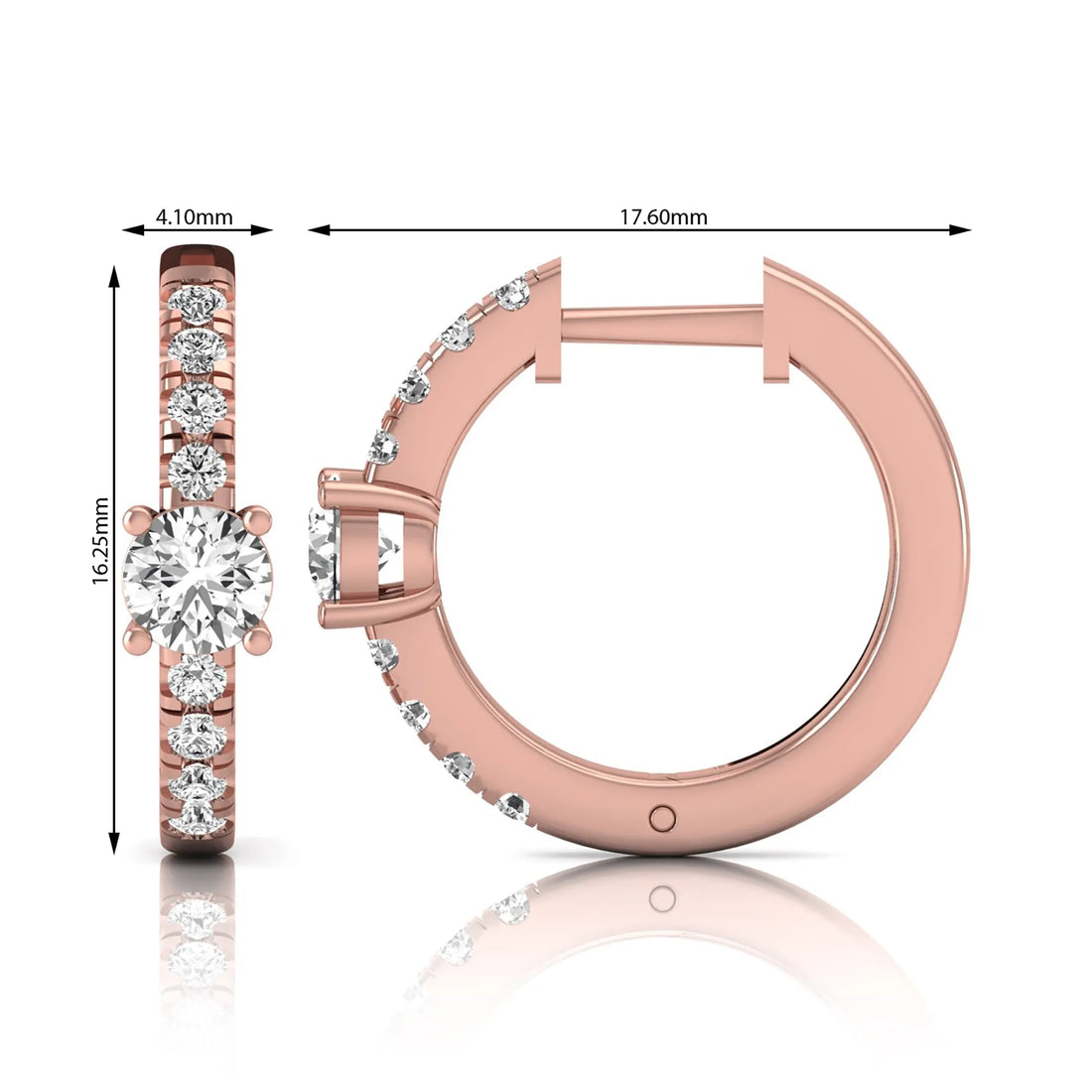 OctaPearl Round Pavé Lab Grown Diamond Huggie Hoop Earrings