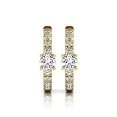 OctaPearl Round Pavé Lab Grown Diamond Huggie Hoop Earrings - alternate view