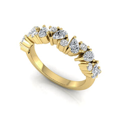 OctaPearl Cluster Lab Grown Diamond Half Eternity Stackable Wedding Band - alternate view
