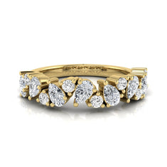 OctaPearl Cluster Lab Grown Diamond Half Eternity Stackable Wedding Band