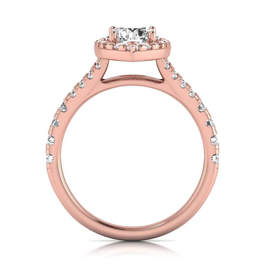 OctaPearl 1 ct Round Pear Halo Split Shank Lab Grown Diamond Engagement Ring