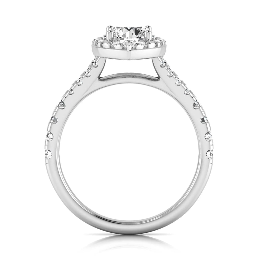 OctaPearl 1 ct Round Pear Halo Split Shank Lab Grown Diamond Engagement Ring