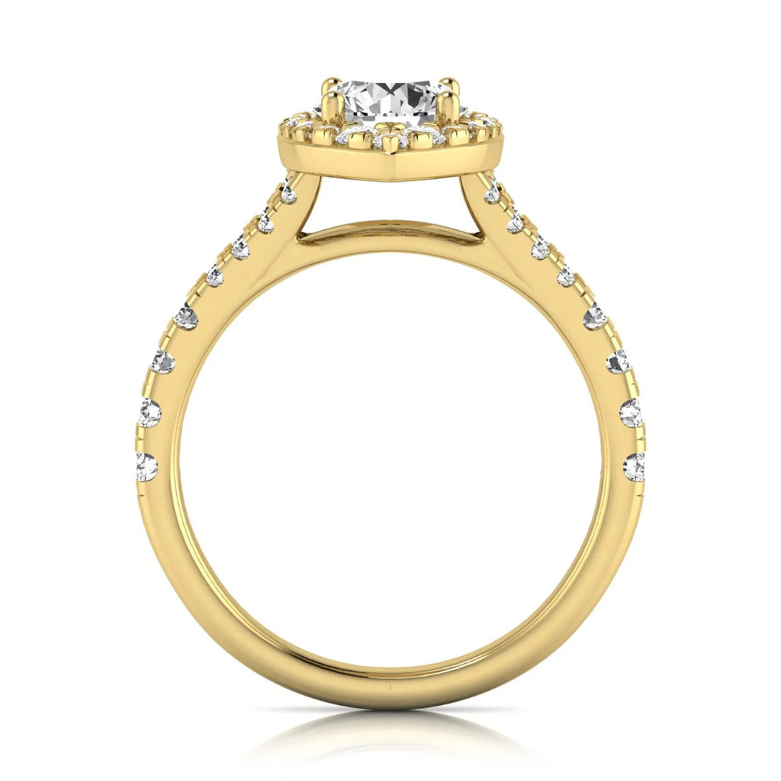 OctaPearl 1 ct Round Pear Halo Split Shank Lab Grown Diamond Engagement Ring