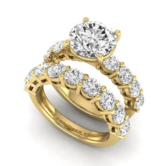 OctaPearl 2.5 ct Round Prong Set Lab Grown Diamond Bridal Ring Set - alternate view