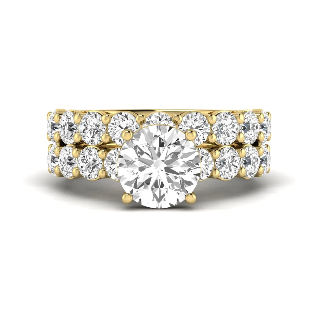 OctaPearl 2.5 ct Round Prong Set Lab Grown Diamond Bridal Ring Set