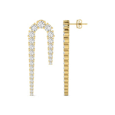 OctaPearl Round Prong Set Lab Grown Diamond Curved Crawler Earrings
