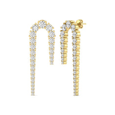 OctaPearl Round Prong Set Lab Grown Diamond Curved Crawler Earrings - alternate view