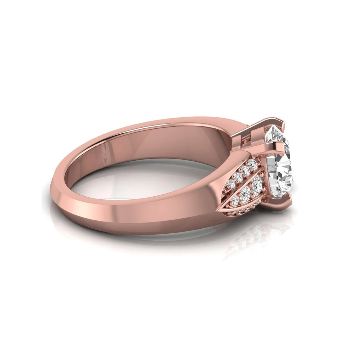 OctaPearl 2 ct Round Prong Set Lab Grown Diamond Engagement Ring