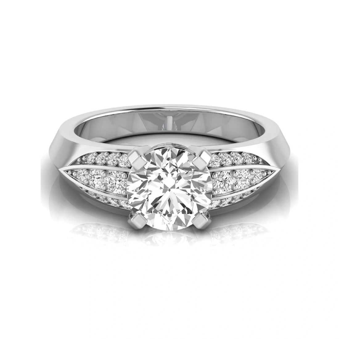 OctaPearl 2 ct Round Prong Set Lab Grown Diamond Engagement Ring