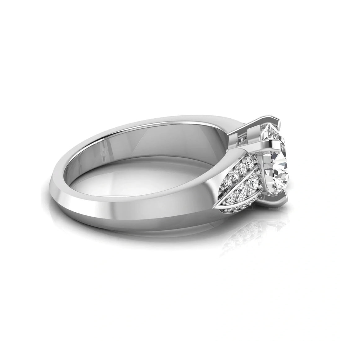 OctaPearl 2 ct Round Prong Set Lab Grown Diamond Engagement Ring