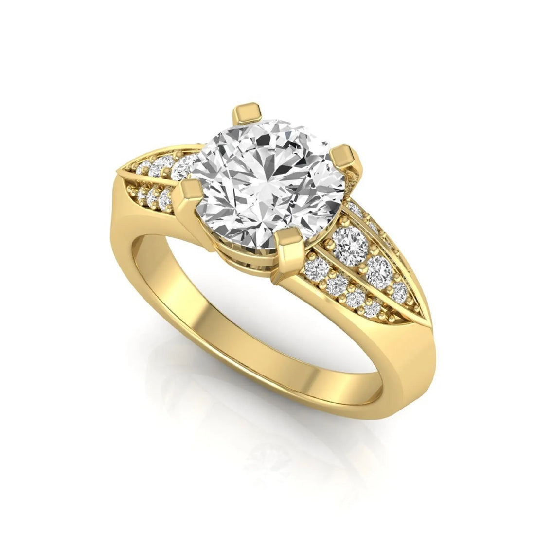 OctaPearl 2 ct Round Prong Set Lab Grown Diamond Engagement Ring