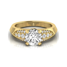 OctaPearl 2 ct Round Prong Set Lab Grown Diamond Engagement Ring