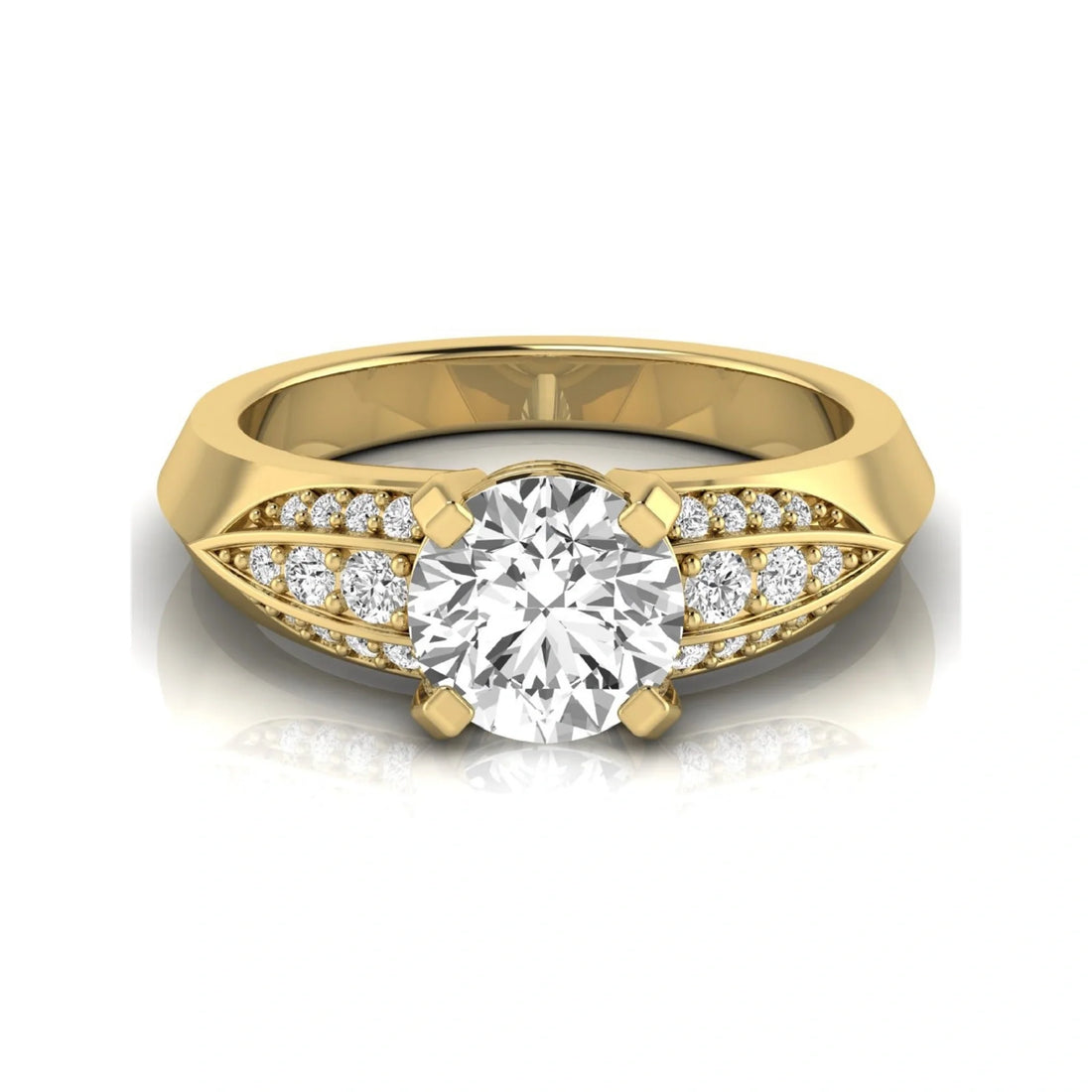 OctaPearl 2 ct Round Prong Set Lab Grown Diamond Engagement Ring