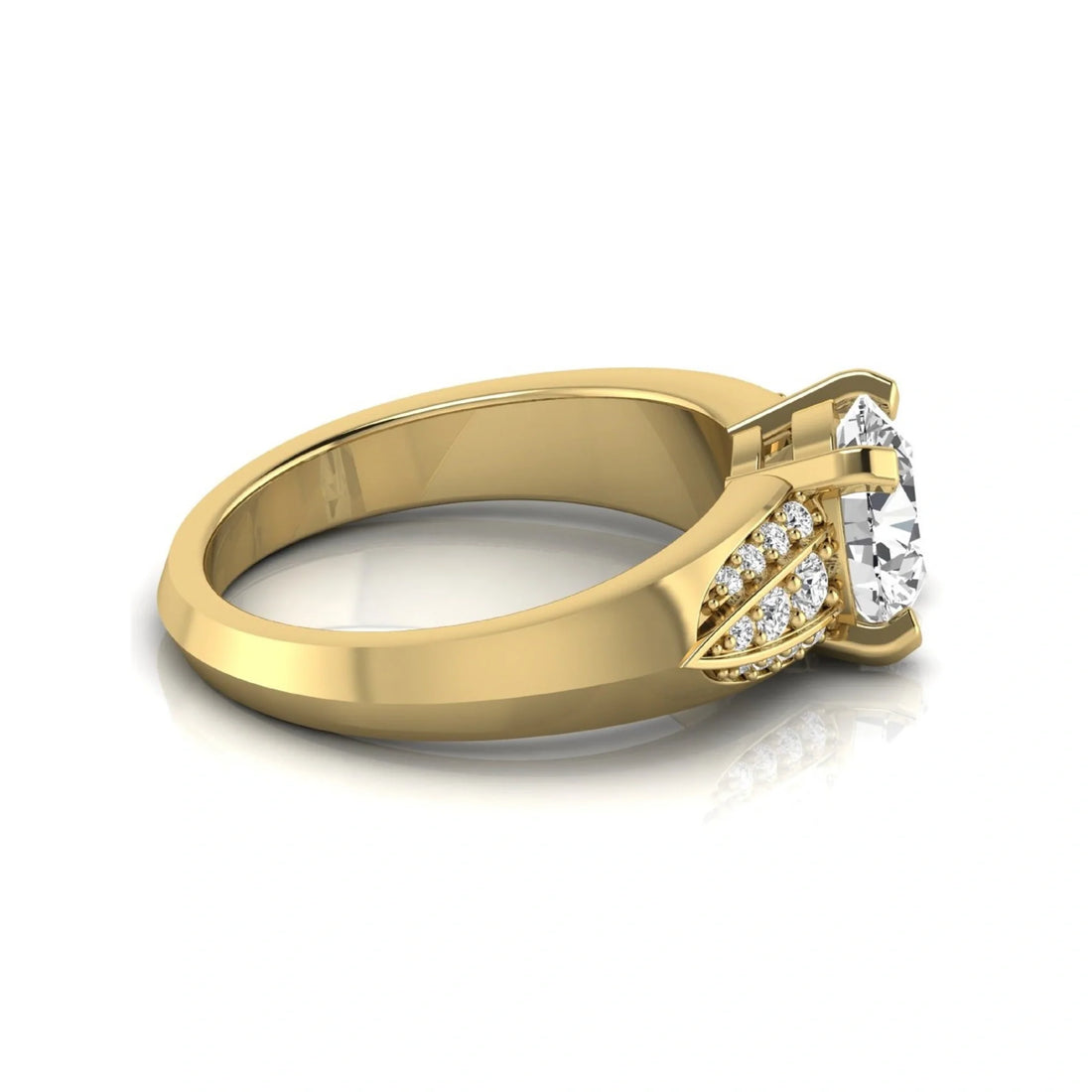 OctaPearl 2 ct Round Prong Set Lab Grown Diamond Engagement Ring