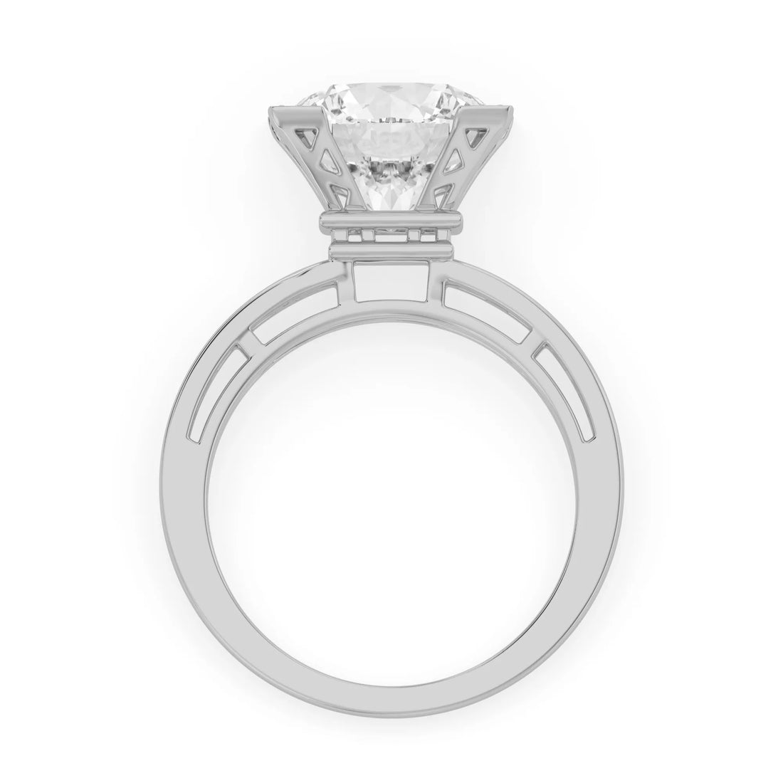 OctaPearl 4 ct Round Lab Grown Diamond Five Stone Engagement Ring