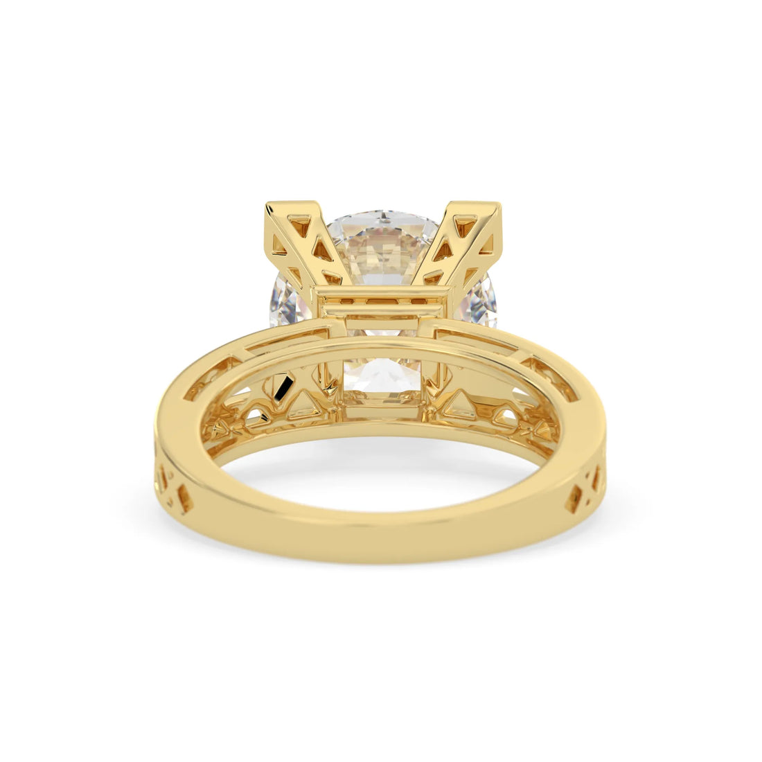 OctaPearl 4 ct Round Lab Grown Diamond Five Stone Engagement Ring