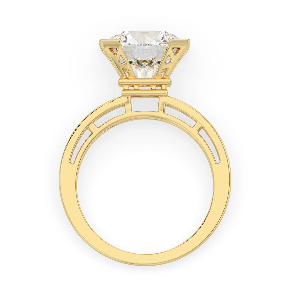 OctaPearl 4 ct Round Lab Grown Diamond Five Stone Engagement Ring