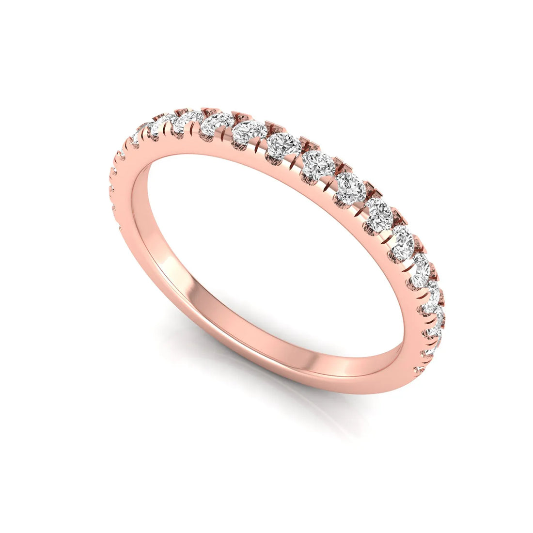 OctaPearl Classic Minimalist Lab Grown Diamond Stackable Half Eternity Band