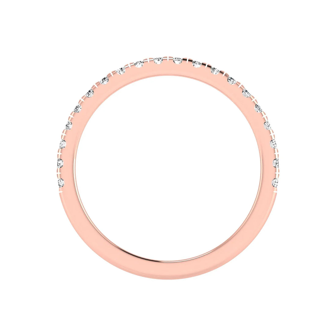 OctaPearl Classic Minimalist Lab Grown Diamond Stackable Half Eternity Band