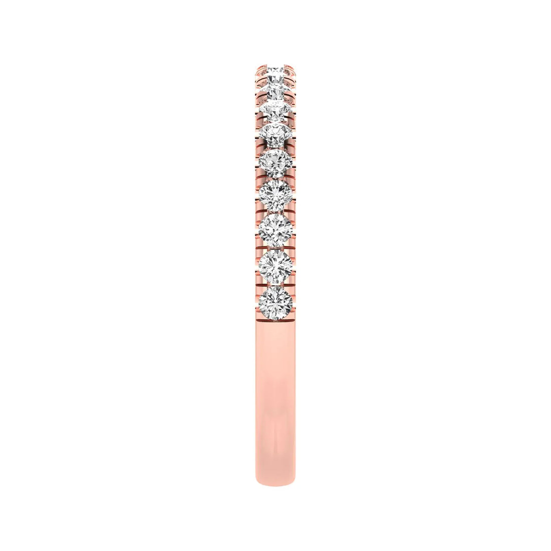 OctaPearl Classic Minimalist Lab Grown Diamond Stackable Half Eternity Band