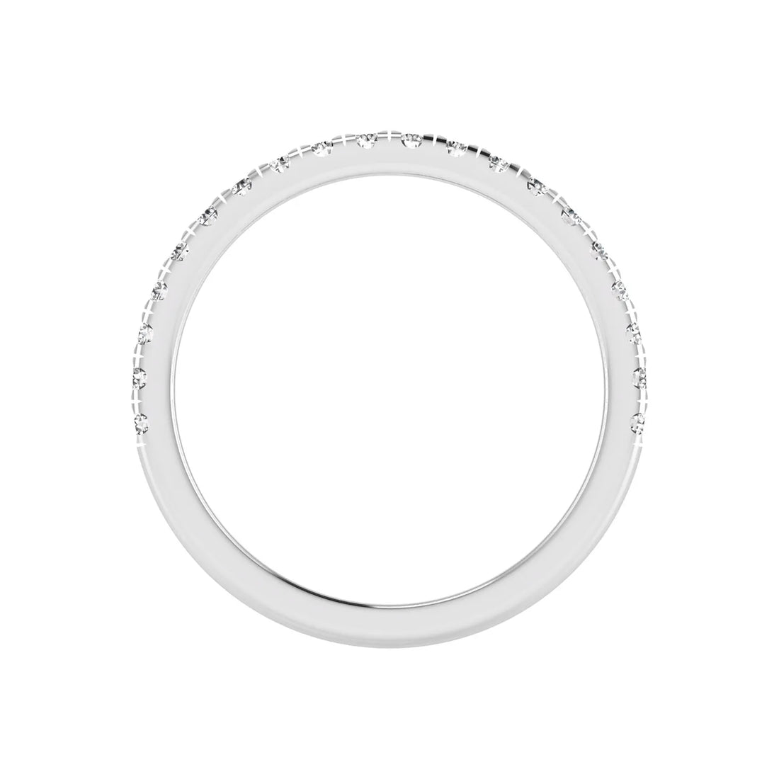 OctaPearl Classic Minimalist Lab Grown Diamond Stackable Half Eternity Band