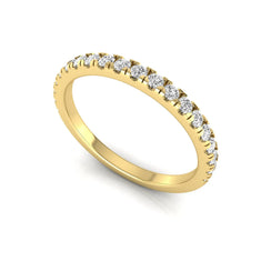 OctaPearl Classic Minimalist Lab Grown Diamond Stackable Half Eternity Band - alternate view