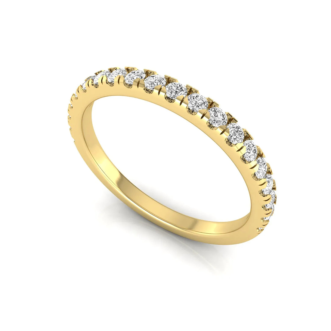 OctaPearl Classic Minimalist Lab Grown Diamond Stackable Half Eternity Band