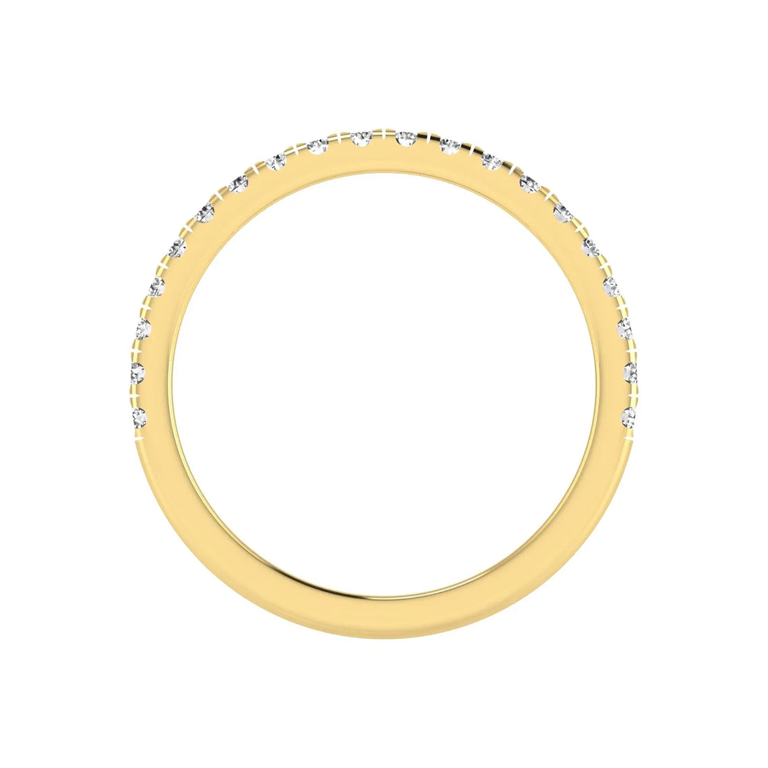 OctaPearl Classic Minimalist Lab Grown Diamond Stackable Half Eternity Band